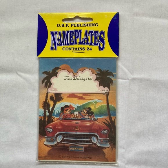 Vintage Disney Stickers book name plate name tags wet and stick - Picture 5 of 5